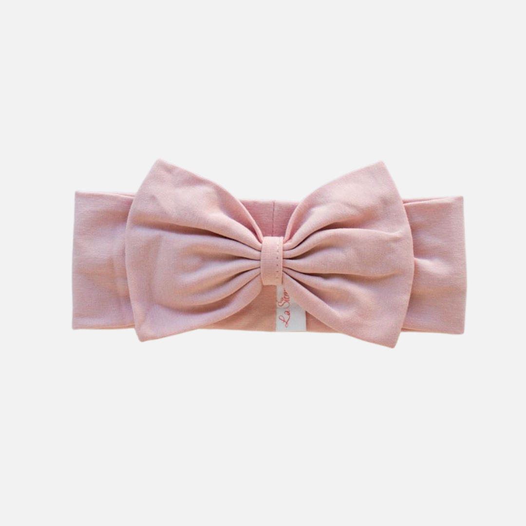 Stretchy Bow Headband - Dusty Pink