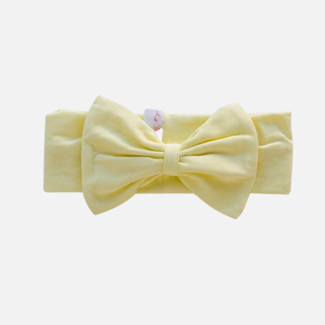 Stretchy Bow Headband - Lemon