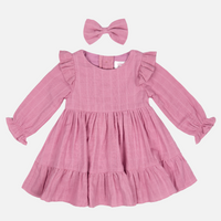 Muslin Ruffle Dress - Rose Mist