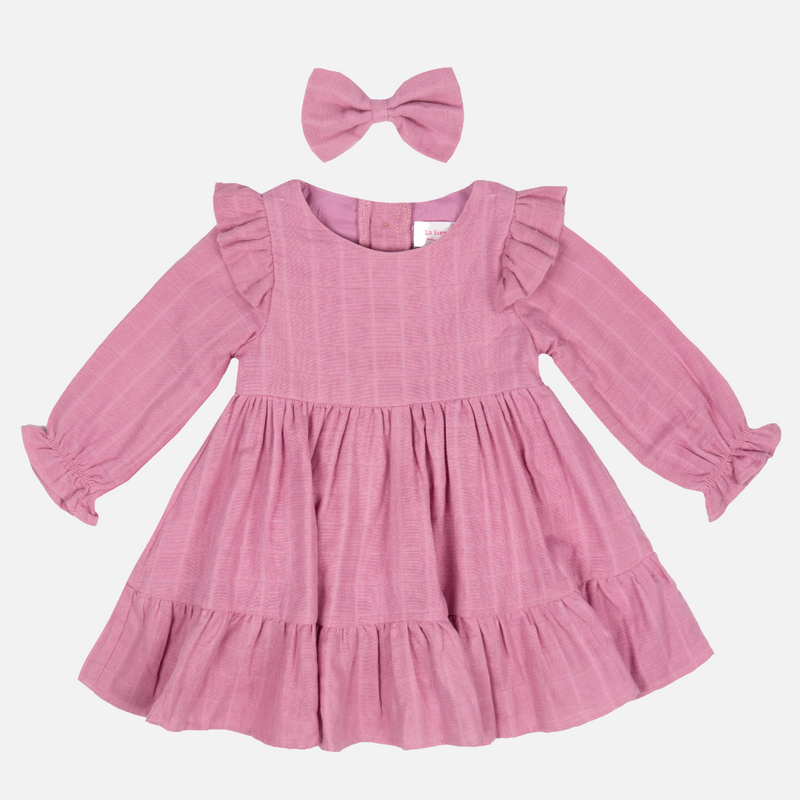 Muslin Ruffle Dress - Rose Mist