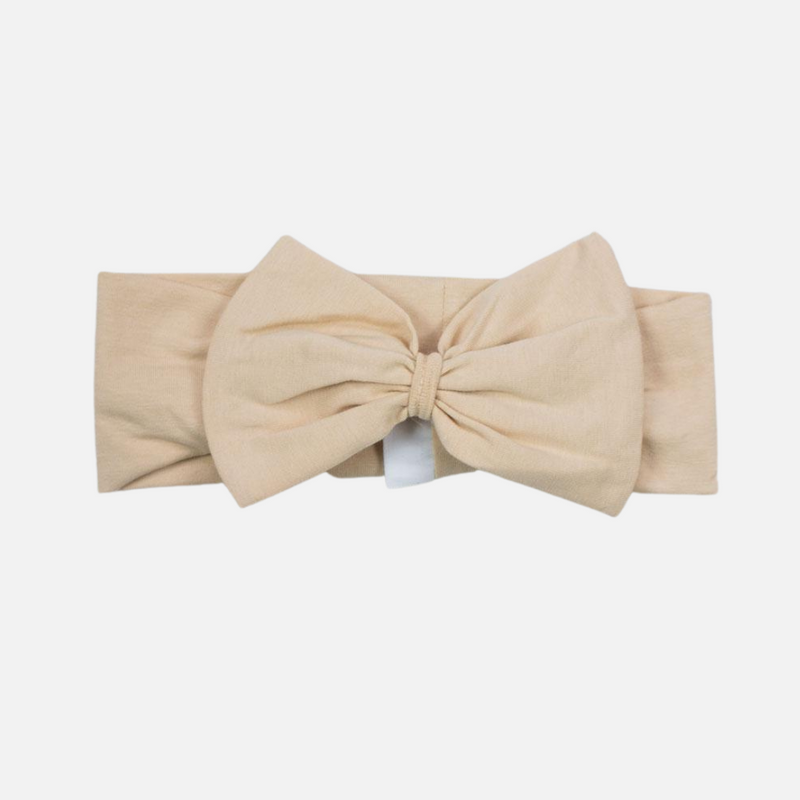 Stretchy Bow Headband - Nude