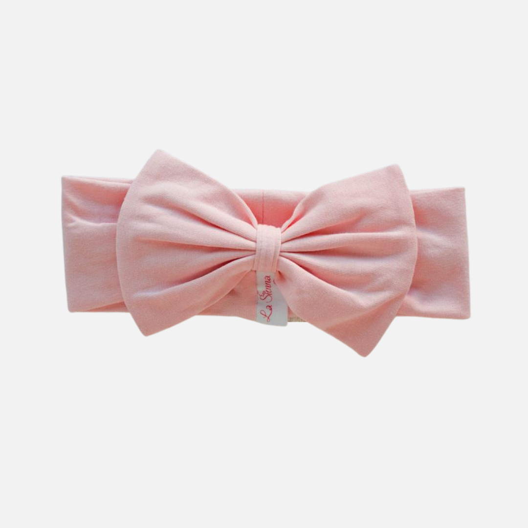 Stretchy Bow Headband - Peach