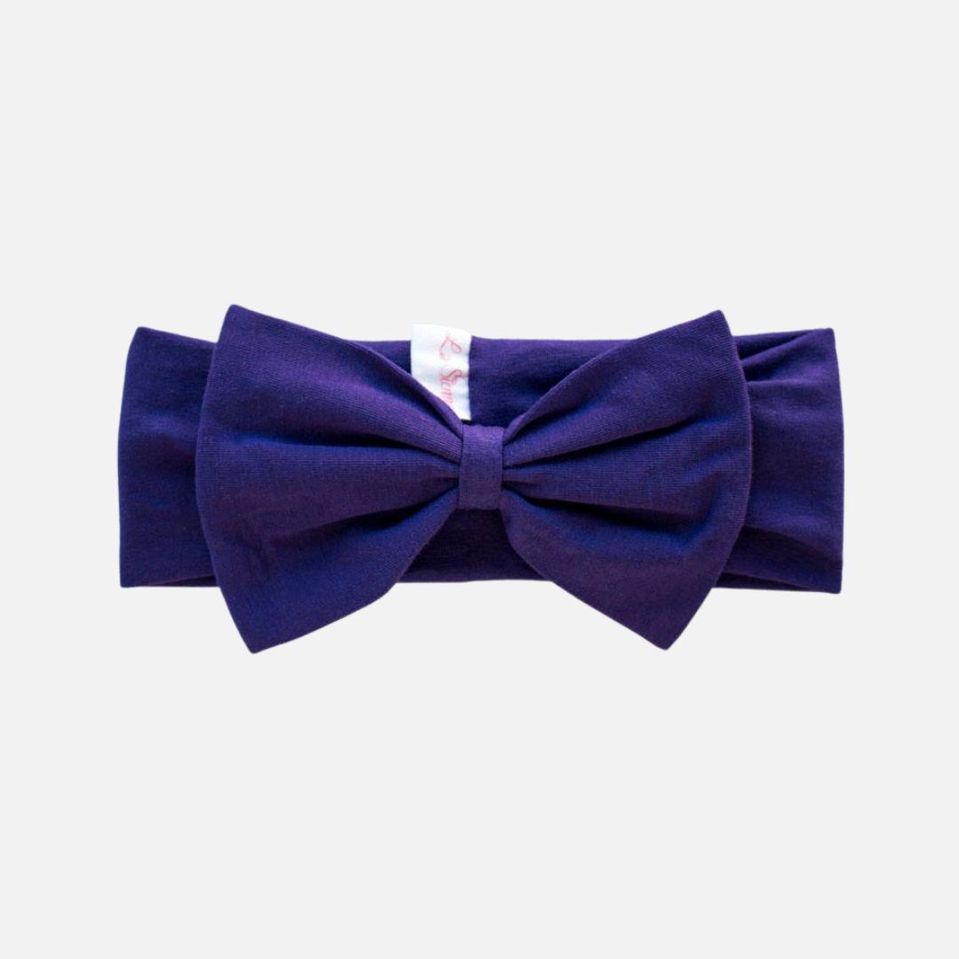 Stretchy Bow Headband - Purple