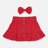 Ruffle Button Skirt - Red Noella