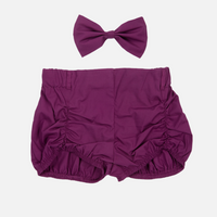 Shorts & Bow - Raisin Purple