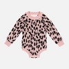Leopard Knitted Romper - Rosewood