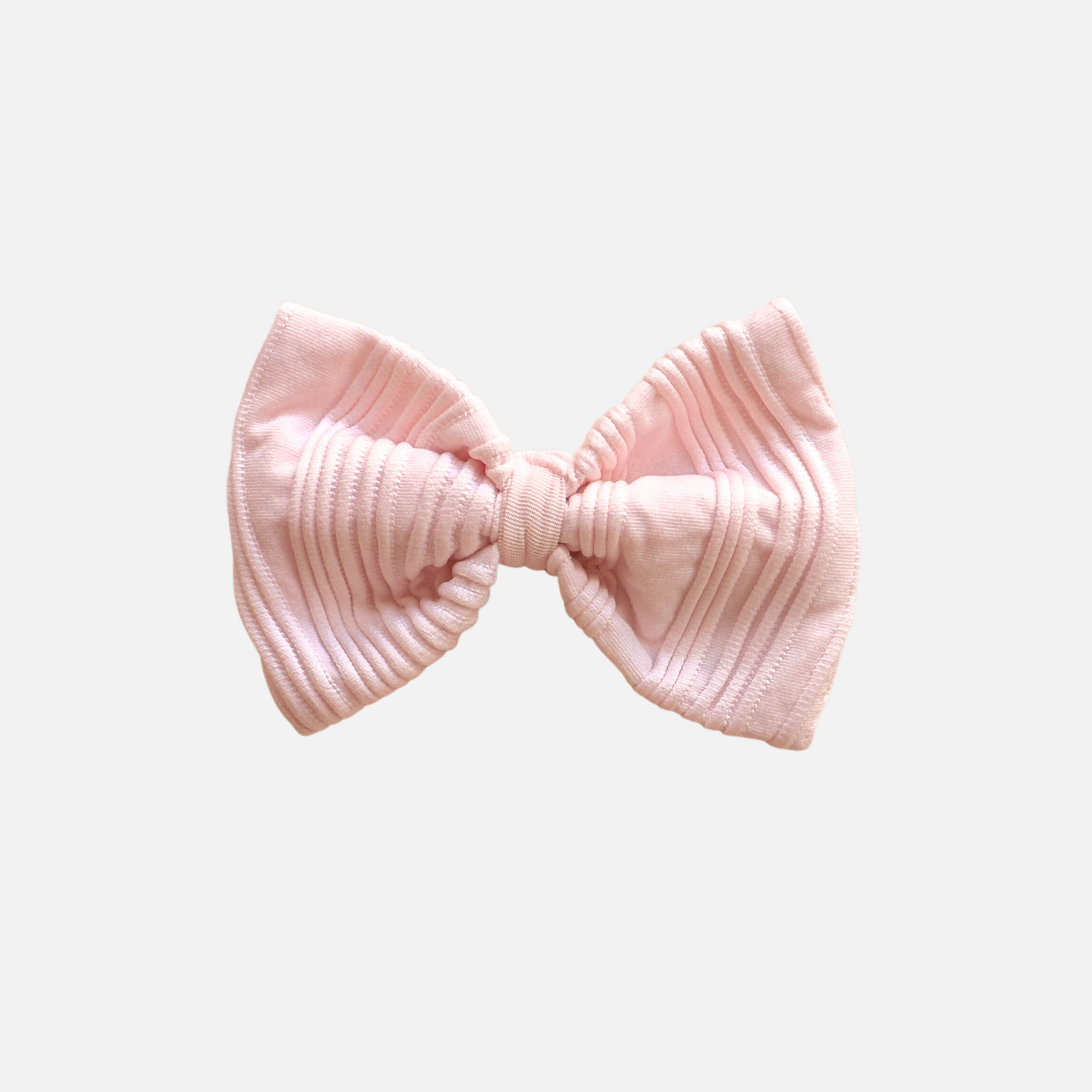 Ribbed Bow Clip - Pink
