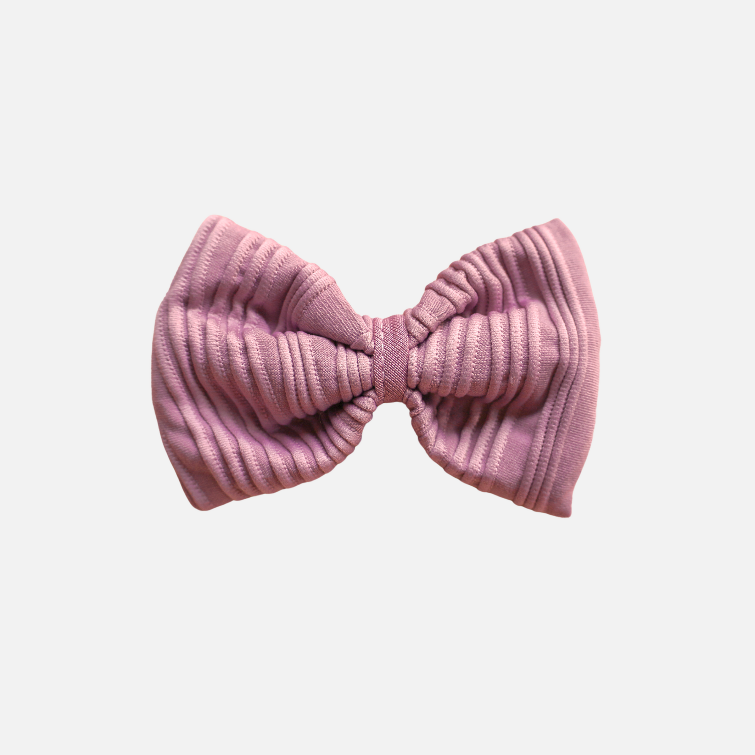 Ribbed Bow Clip - Lavender Mist