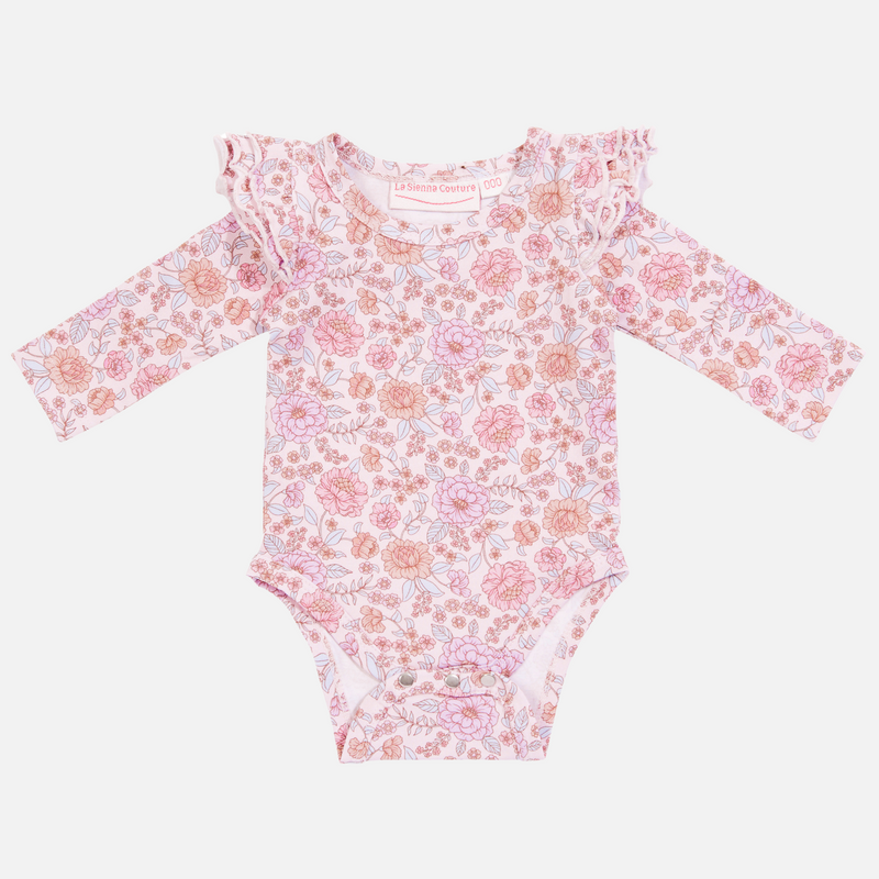 Floral Long Sleeve Flutter - Junie