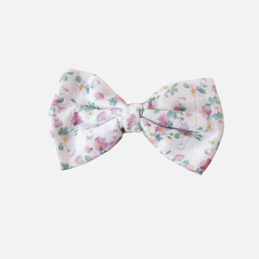 Muslin Large Bow Clip - Wren